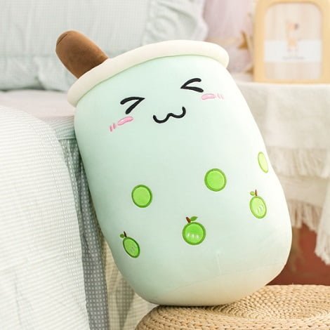 Plush Green Bubble Tea Pillow #4 (P38)