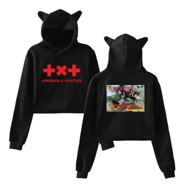 TXT Cropped Hoodie #8