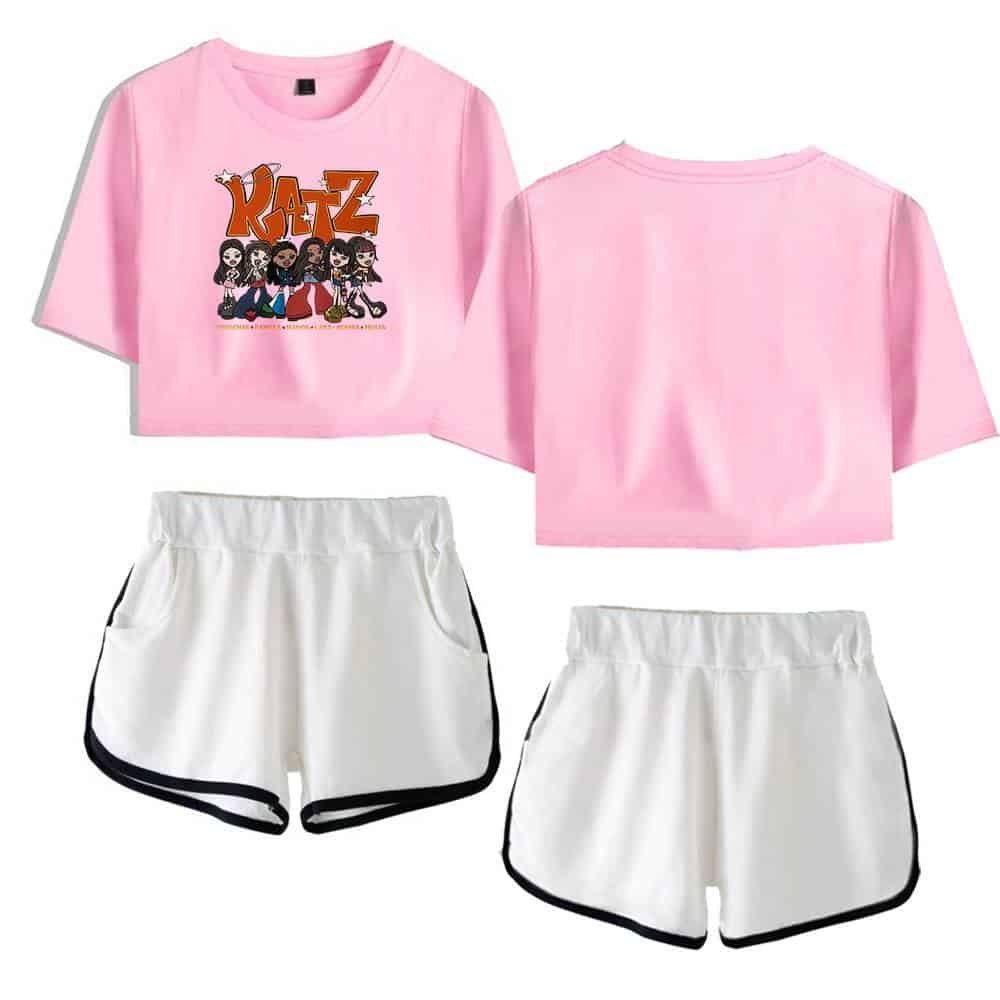 Katz graphic t-shirt and athletic shorts set, affordable and stylish casual wear, high-quality material, perfect for sports or everyday use, available at a low price.