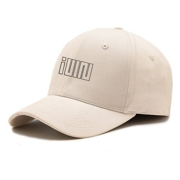 Iwm high quality beige baseball cap with simple embroidered logo.