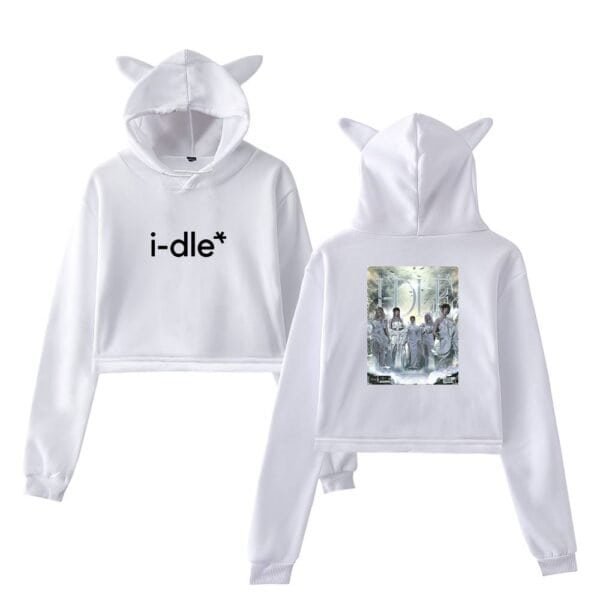 Cute white hoodies with playful cat ears and stylish printed designs, perfect for affordable high-quality casual wear.