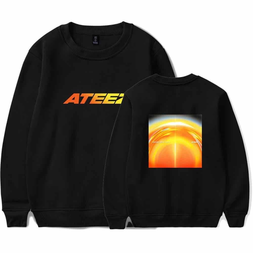 Affordable high-quality graphic sweatshirt with vibrant sun and space-themed design. Perfect for casual wear and trendy street style, combining style and comfort at a low cost.