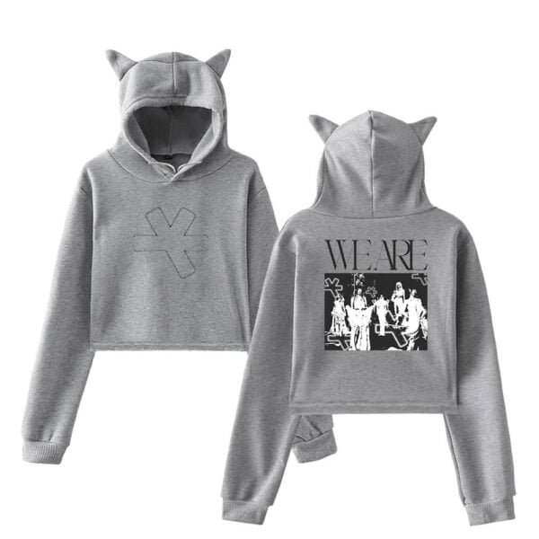 Comfy gray hoodie with cat ears, stylish and affordable high-quality merchandise for casual wear.