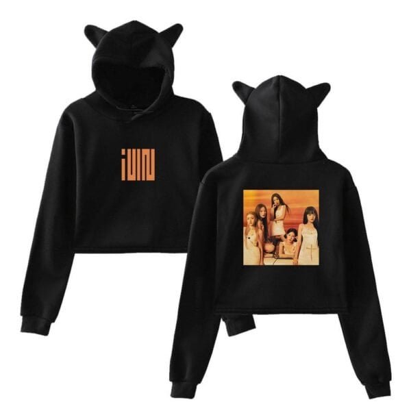 High-quality black hoodies with cute cat-eared hoods, featuring bold graphic prints and vibrant images, offering affordable and stylish merchandise for fans.