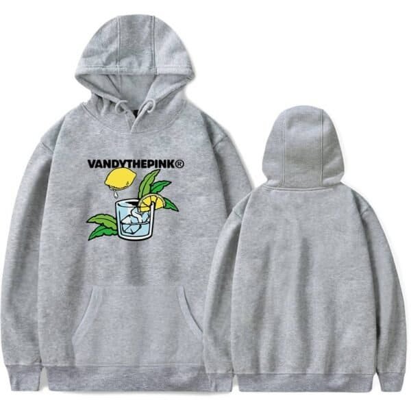 VANDYTHEPINK hoodie with lemon and leaf graphic, casual streetwear, high-quality and affordable for fans of trendy merch.