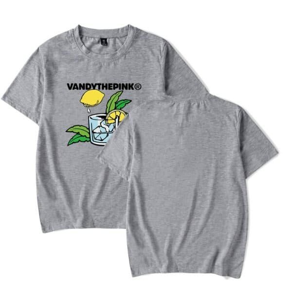 VandythePink Lemonade Graphic T-Shirt in grey, affordable high-quality merch with a trendy and fun design. Perfect for casual wear and fans of unique, stylish graphic tees.