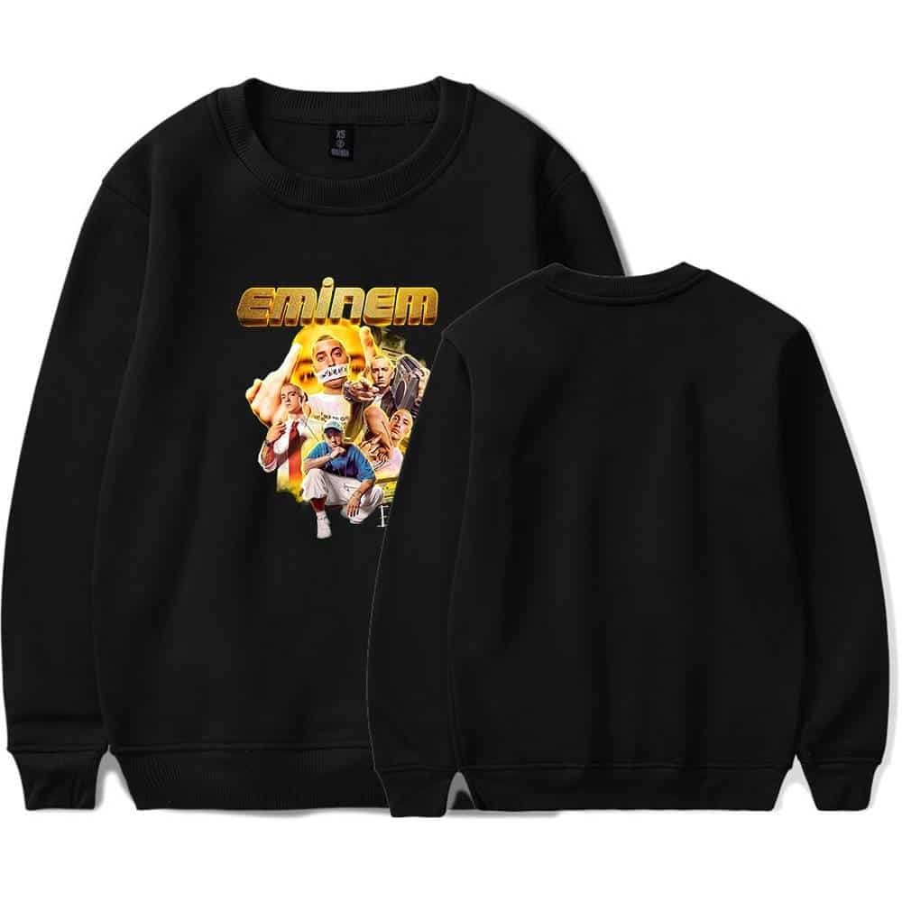 Vintage Eminem graphic sweatshirt with bold print. Perfect for casual wear, designed with high-quality, affordable materials for a stylish look. Great for fans seeking cheap, trendy merch.