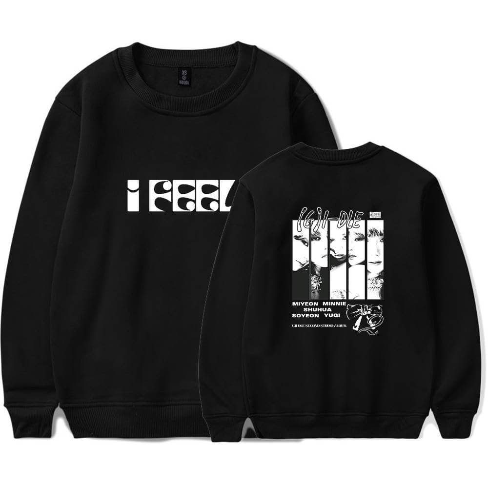 Premium black sweatshirt featuring bold graphic designs, perfect for stylish, affordable high-quality fashion. Great for casual wear and making a statement on a budget.