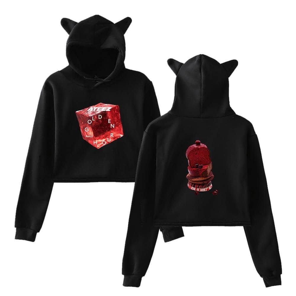 High-quality black hoodies with cute cat ear hoods and unique graphic prints, perfect for stylish streetwear. Affordable and durable, great for fans of trendy, cozy apparel.