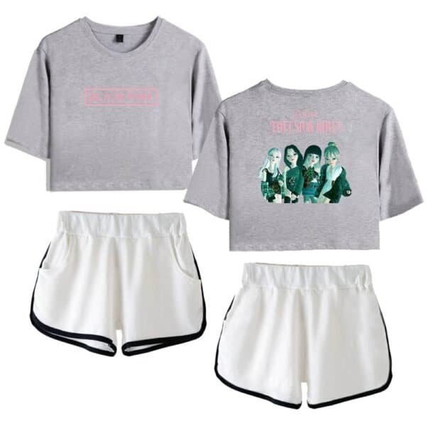 Soft gray cropped sweatshirt with stylish "L.O.V.E" print, perfect for casual wear and affordable fashion lovers.