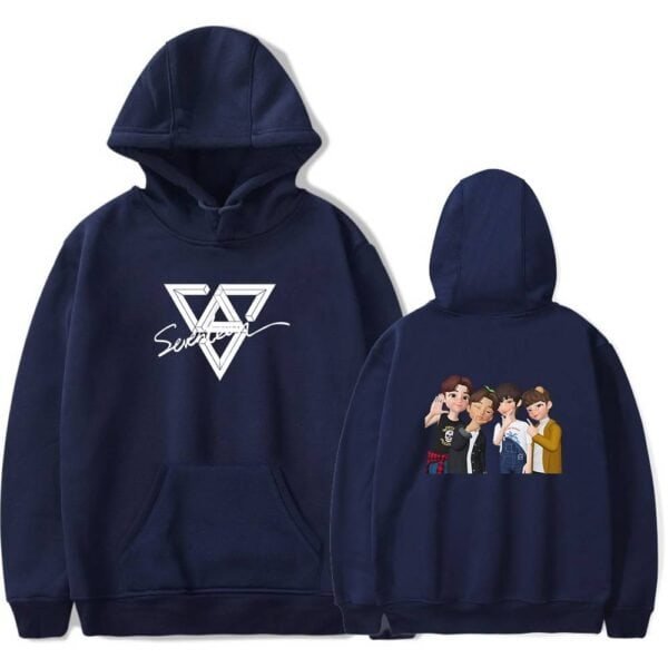 Sweatshirt hoodie with graphic design and cartoon characters, affordable high-quality merchandise, unisex streetwear style, perfect for casual wear and fans alike.