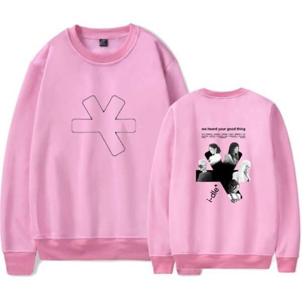Soft pink hoodie with minimalistic design and graphic print, affordable high-quality merchandise for casual wear, stylish and comfortable clothing.