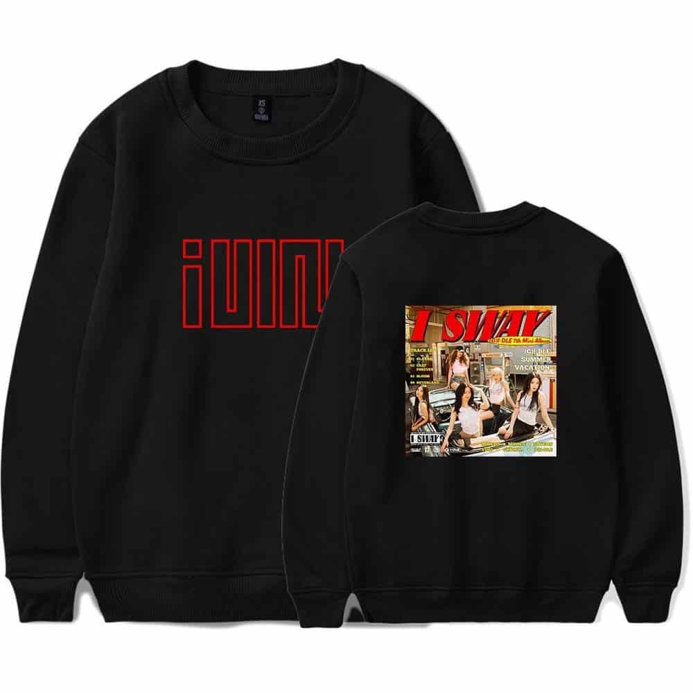 ILove merchandise sweatshirt with bold red text and vibrant graphic print on the back, offering affordable, high-quality apparel perfect for fans and streetwear enthusiasts.