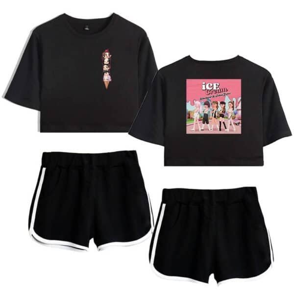 Iceless hoodie and shorts set with fun graphic prints, perfect for casual wear.