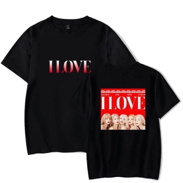 I Love Girl Group Merchandise T-Shirts, affordable high-quality apparel featuring K-pop girl group designs. Perfect for fans seeking stylish and budget-friendly merch with vibrant prints.