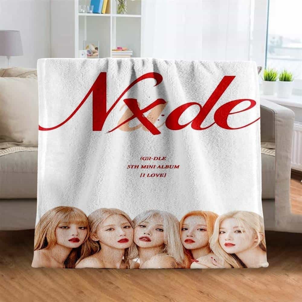 Nxde album merchandise, affordable high-quality custom blanket featuring 5th mini album cover design with vibrant photo print. Perfect for fans and collectors seeking budget-friendly, premium merch.