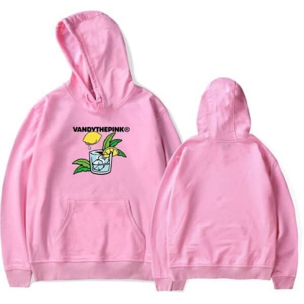 VANDYTHEPINK hoodie with lemon and leaf graphic, casual and stylish.