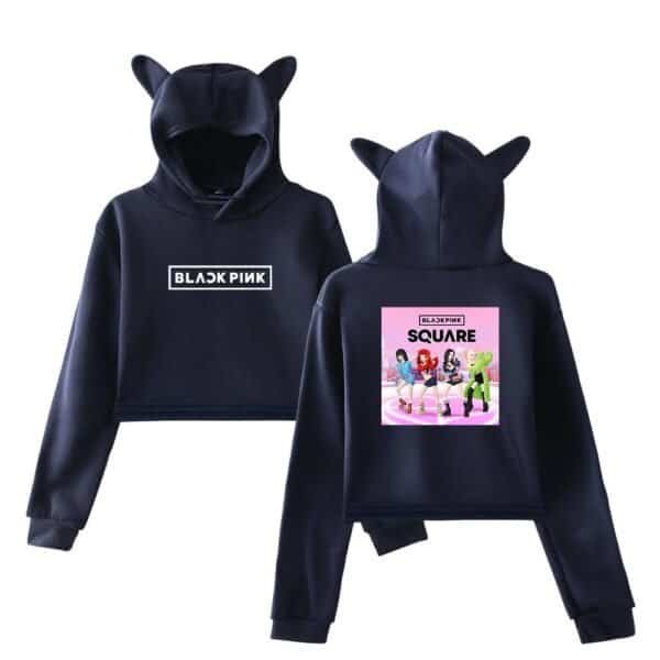 Black Pink hoodies with cute animal ear details, featuring trendy graphic prints, perfect for stylish yet affordable high-quality merchandise.