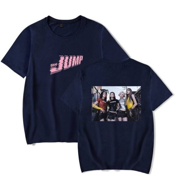 DNP Jump graphic t-shirts featuring stylish, affordable, high-quality merchandise inspired by a popular girl group, perfect for fans looking for trendy and budget-friendly apparel.