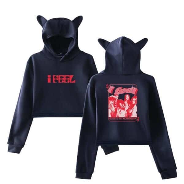 Soft black hoodies with playful designs, featuring cat ears on the hoods for a cute and trendy look. Perfect for affordable, high-quality streetwear or casual wear.