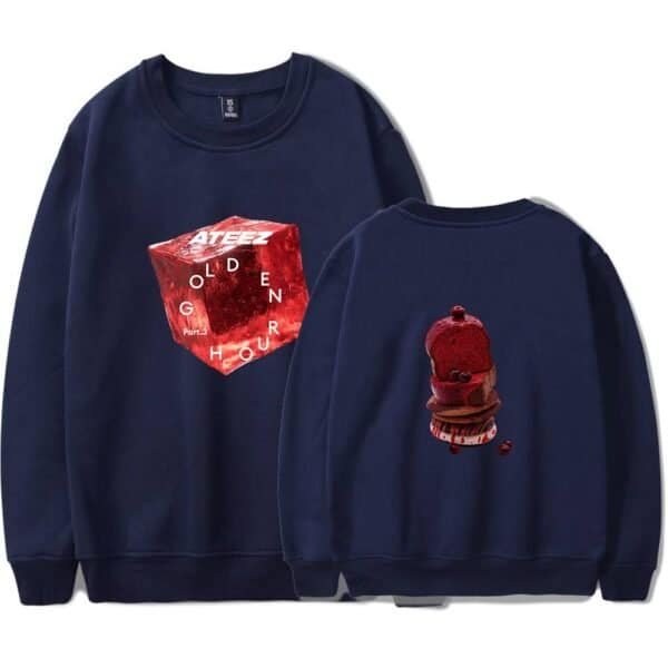 Black sweatshirt with red graphic designs featuring abstract cubes and the word "Old Generation" across the front and back. Perfect for casual wear, combining style and comfort at an affordable price.