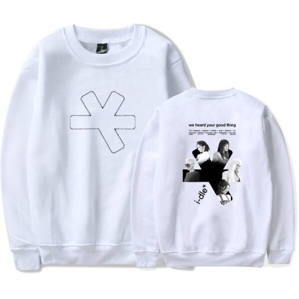 Sweatshirt with minimalistic design featuring a stitched asterisk symbol, front and back views, casual high-quality apparel for everyday wear, affordable price point, stylish and comfortable, perfect for streetwear enthusiasts.