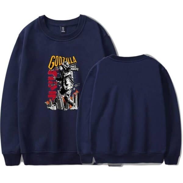 Genuine Godzilla-themed sweatshirt with a stylish graphic print, perfect for fans seeking affordable, high-quality merch. Suitable for casual wear and showcases a popular monster character.