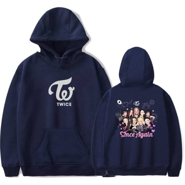 Cheap high quality merch TWICE hoodie with fan art design for K-pop fans.