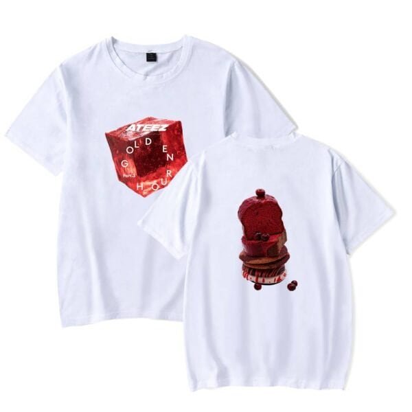 Ateez ice cream themed T-shirt with stylish and affordable streetwear design.