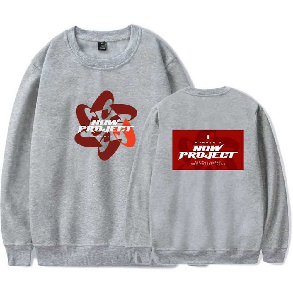 Now Project sweatshirt featuring bold graphics and retro design, made from affordable high-quality fabric perfect for casual wear and merchandise collectors.
