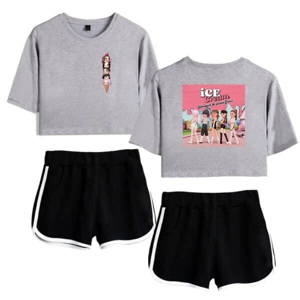 Cheap high quality merch sweatshirt and shorts set with cute graphic designs, perfect for casual wear and comfortable style.