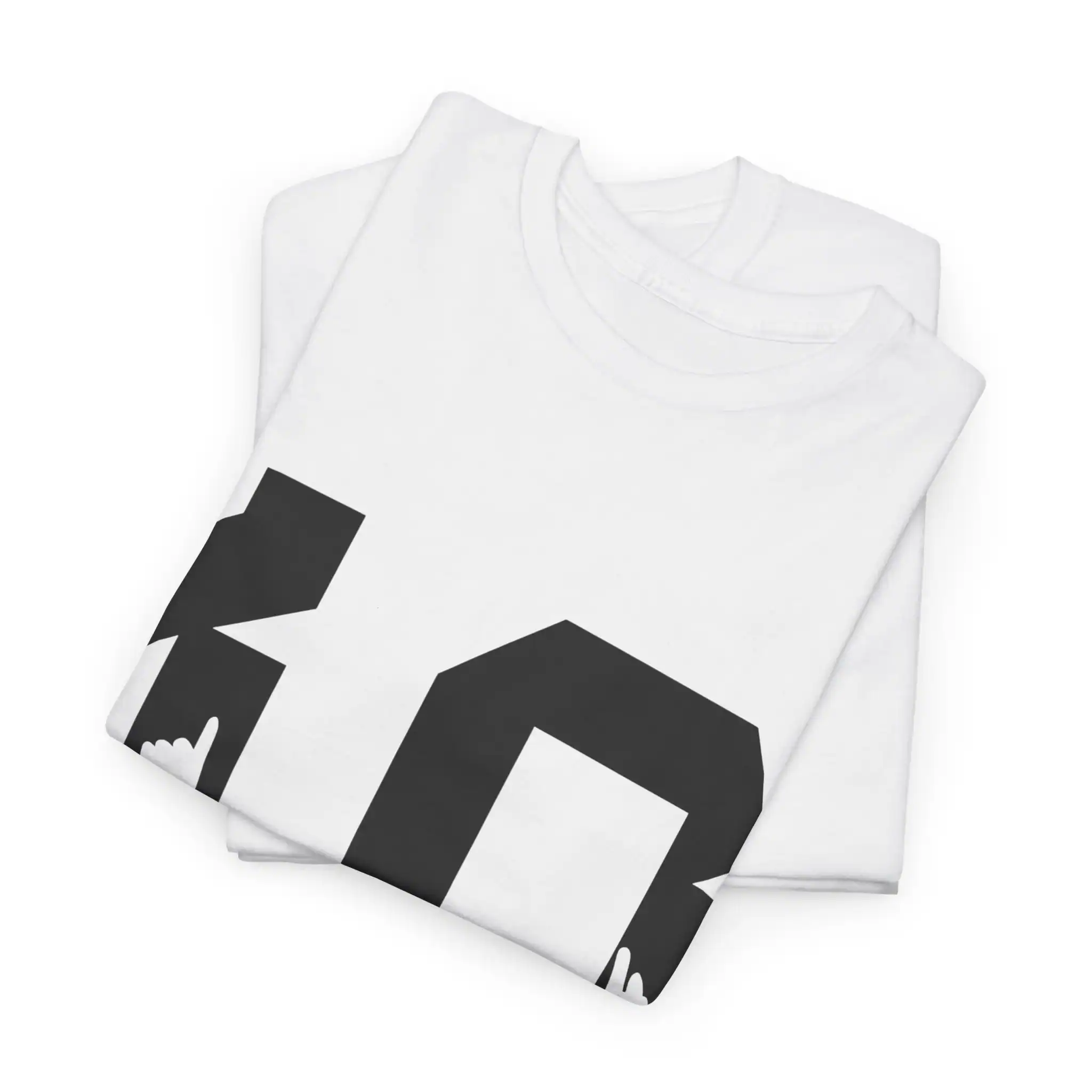 White t-shirt with black graphic design, affordable high-quality merchandise, casual wear, basic cotton tee for everyday use, trendy print, comfortable fit.