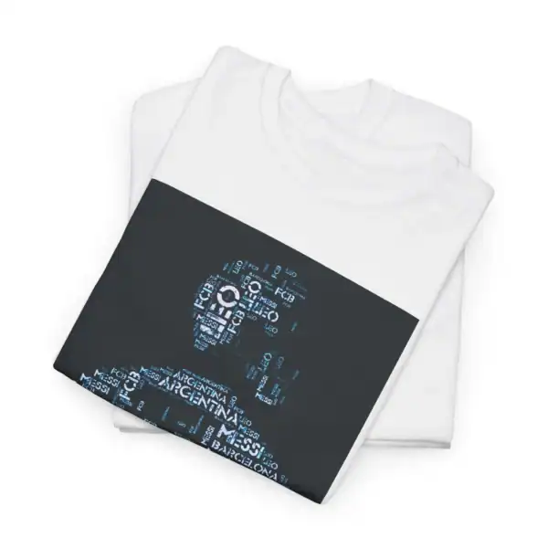 Affordable high-quality t-shirt featuring a modern digital graphic design of a human skull with the words "MESSI ARGENTINA" integrated into the artwork. Perfect for fans and casual wear.