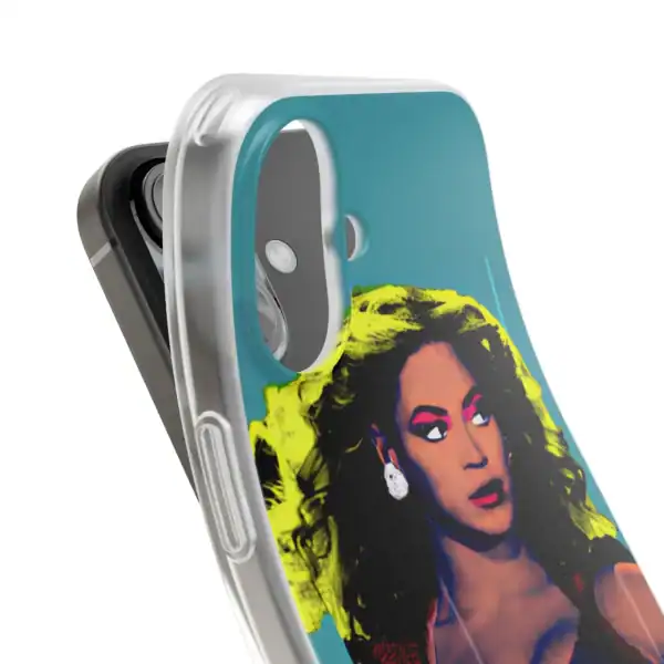 Custom printed smartphone case featuring vibrant, high-quality artwork of a woman with bold colors and detailed design. Perfect for affordable, stylish merch.