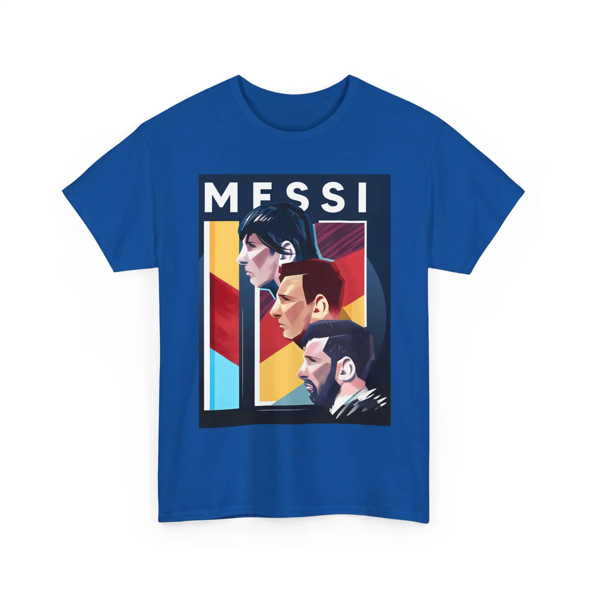Vintage-style Messi graphic t-shirt featuring high-quality, affordable fabric with bold print. Perfect for soccer fans seeking cheap merch with a stylish twist.