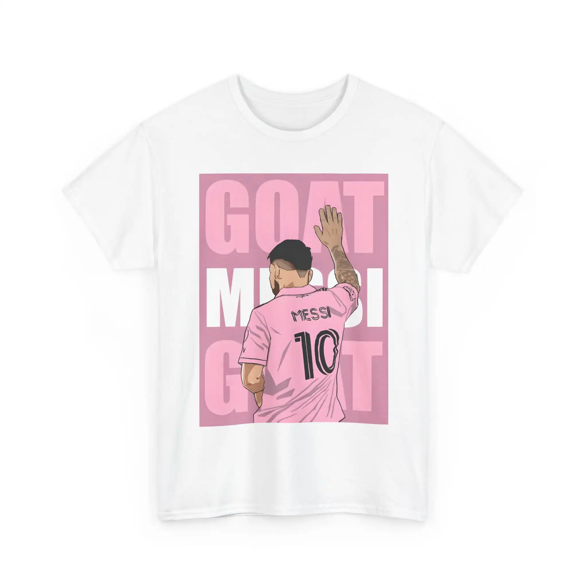 Vintage Messi soccer jersey printed t-shirt with stylish graphic design and affordable high quality merchandise. Perfect for sports fans and casual wear.