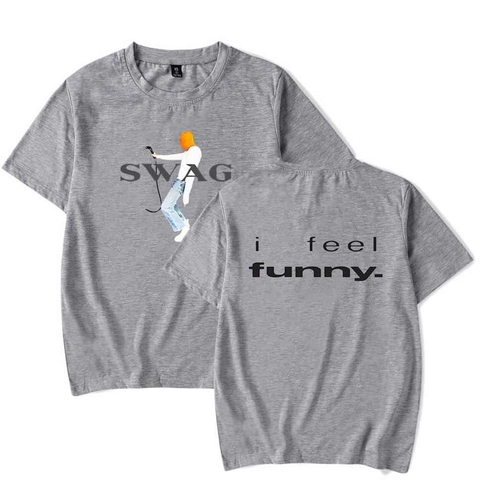 Swag graphic t-shirt with humorous text and trendy design for casual wear, affordable high-quality merch option.