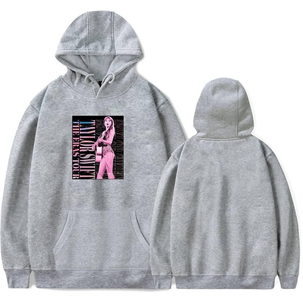 Hoodie with a graphic print of a woman and bold text in pink and black, made of high-quality, affordable material for stylish and comfortable casual wear.