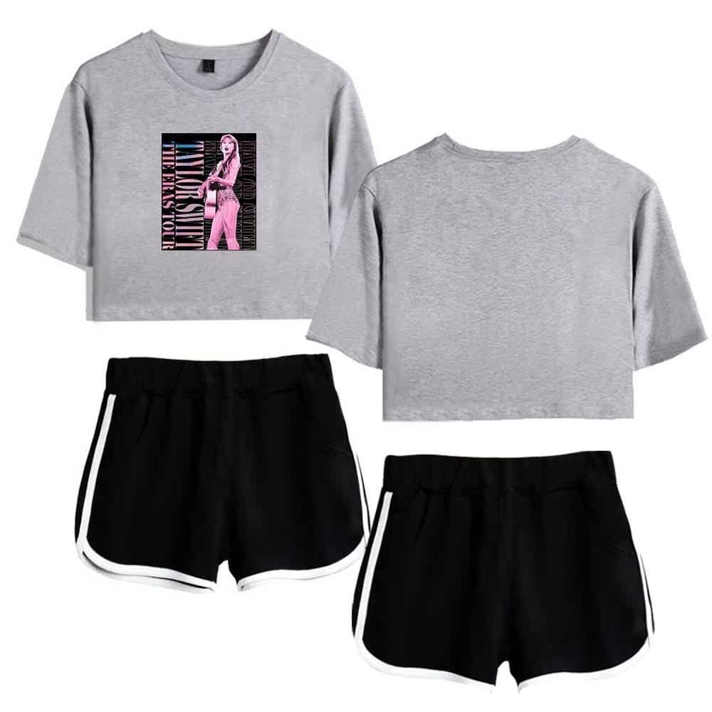 Comfy casual crop top and shorts set, high-quality and affordable for everyday wear.
