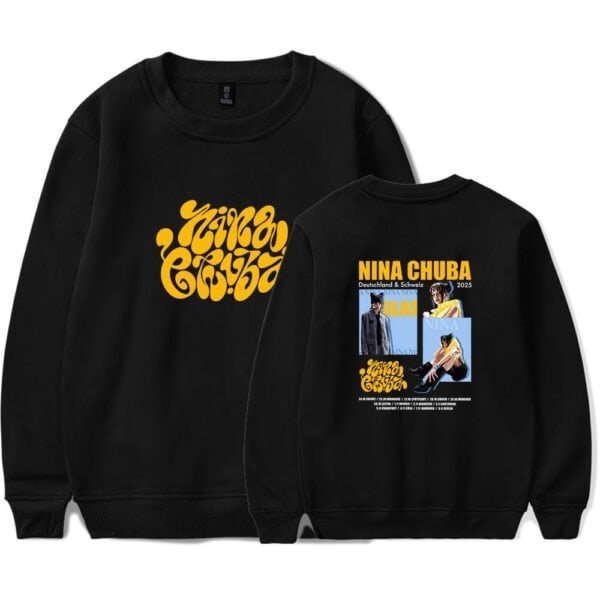 Affordable high-quality sweatshirt with eye-catching graphic design featuring Nina Chuba. Perfect for fans seeking stylish and budget-friendly merch. Made from soft, durable materials for all-day comfort.