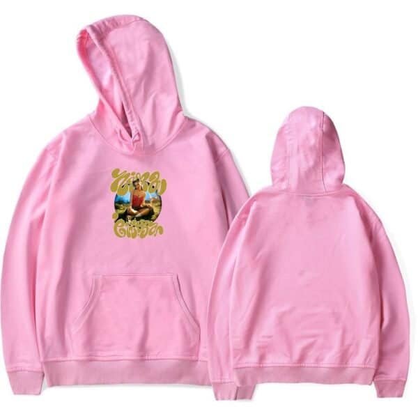 Yoga hoodie with colorful graphic print, perfect for comfortable and stylish casual wear.