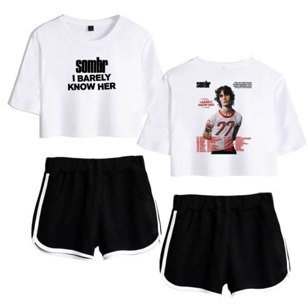 Shelf image of trendy casual t-shirts and shorts set, high-quality and affordable apparel for everyday wear, perfect for those seeking cheap, stylish, and durable merch.