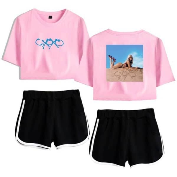 Cotton pink graphic t-shirt with beach photo, casual and affordable high-quality merch.