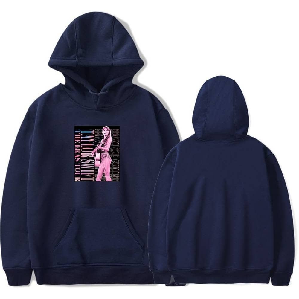 Zipper hoodie with a pink graphic print of a female model, stylish and comfortable, perfect for casual wear.