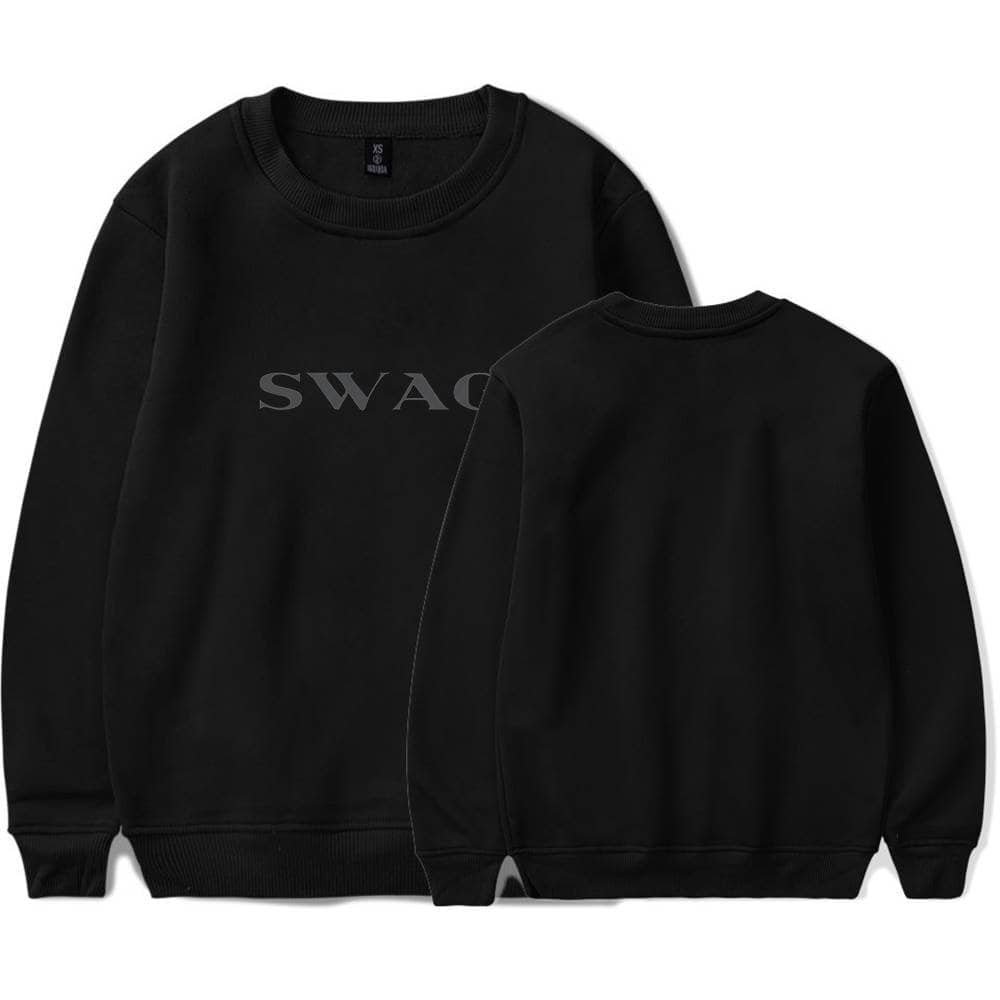 Cheap high quality merch sweatshirt with "SWAG" text in black color for casual wear and street style fashion.