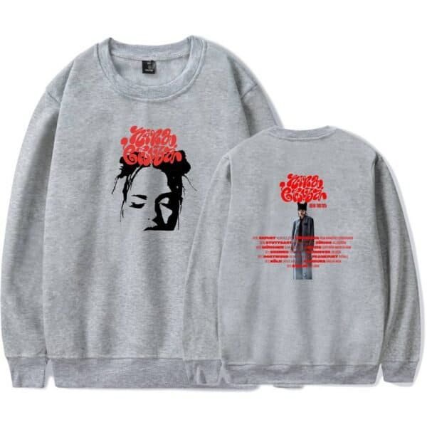 Customized high-quality gray sweatshirt featuring a stylish image and graphic print, perfect for affordable streetwear or gift options.